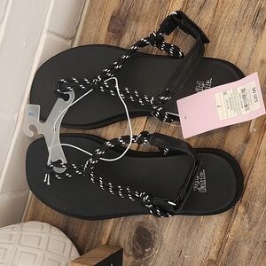 Wild Fable Black Rope Sandals, Size 7